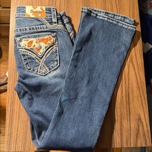 Miss Me Women’s Mid Rise Bootcut Blue Denim Jeans